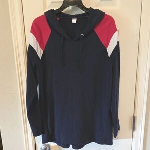 Old Navy active Navy blue with red & white pullover sweatshirt hoodie size M